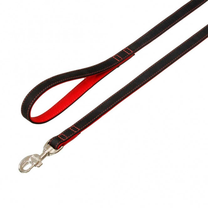 Karlie Buffalo Ultra Leine Black & White – Wasserabweisendes Büffelleder mit Aluminium-Karabiner