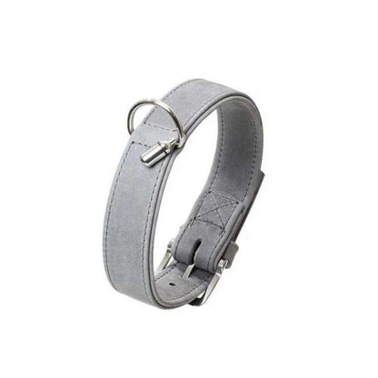 Karlie BUFFALO DENIM Halsband – Kalbsleder Grau, verchromt
