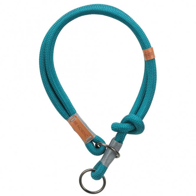 Trixie BE NORDIC Zug-Stopp-Halsband – Rund gewebtes Tau, Stufenlos verstellbar, Schwarz/Sand/Petrol/Dunkelgrau