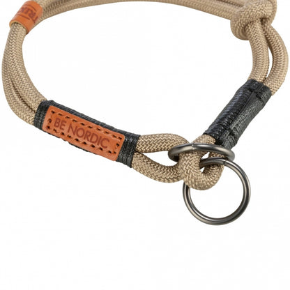 Trixie BE NORDIC Zug-Stopp-Halsband – Rund gewebtes Tau, Stufenlos verstellbar, Schwarz/Sand/Petrol/Dunkelgrau