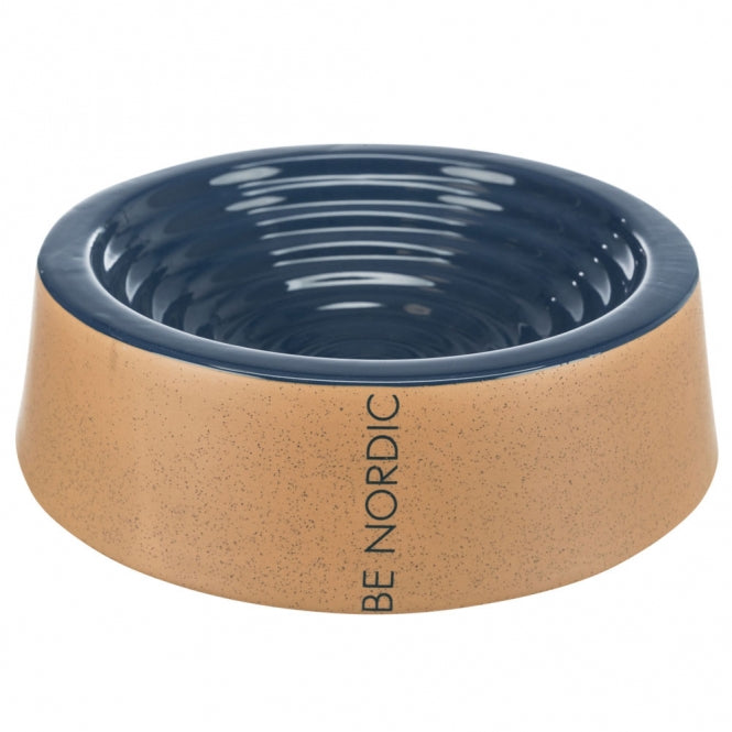 Trixie BE NORDIC Keramiknapf – Dunkelblau/Beige, 0,8 l
