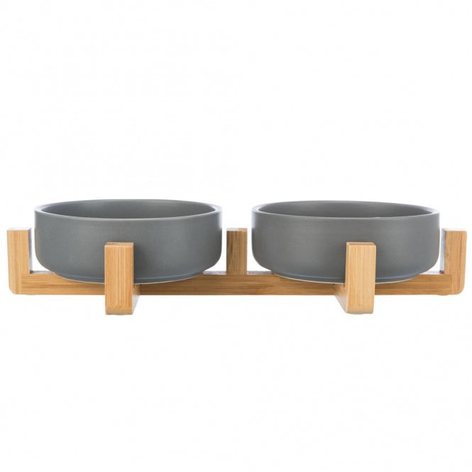 Trixie Napf-Set aus Keramik & Holz – Modernes Design für Futter und Wasser