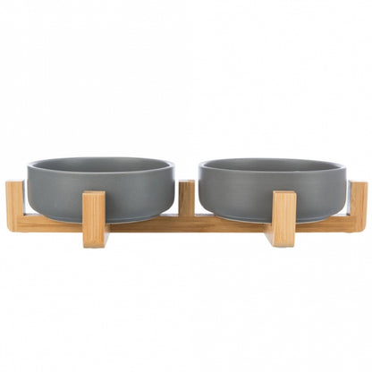 Trixie Napf-Set aus Keramik & Holz – Modernes Design für Futter und Wasser