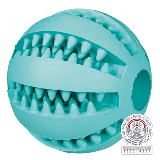 Trixie Denta Fun Ball – Naturgummi mit Minzgeschmack, Sanfte Zahnfleischmassage, 5 cm