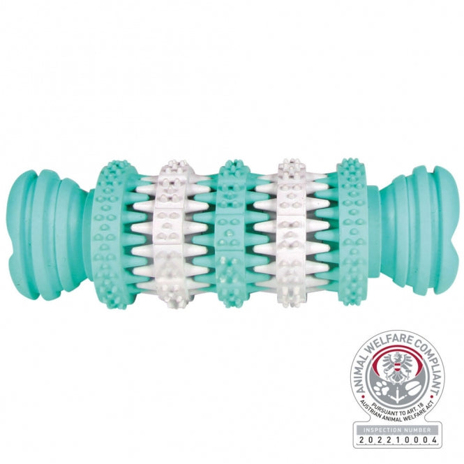 Trixie Denta Fun Knochen – Naturgummi mit Minzgeschmack, Sanfte Zahnfleischmassage, 11 cm