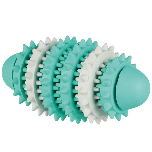 Trixie Denta Fun Rugbyball – Zweifarbig, Naturgummi mit Minzgeschmack, 15 cm