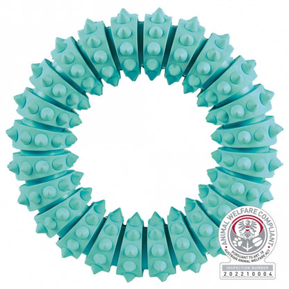 Trixie Denta Fun Ring – Hundespielzeug aus Naturgummi mit Minzgeschmack, Fördert Zahnpflege, 12 cm