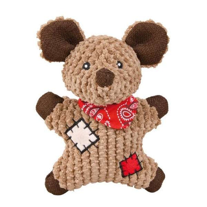 Trixie Maus mit Squeeker – Robustes Hundespielzeug aus Stoff & Jute, 17 cm