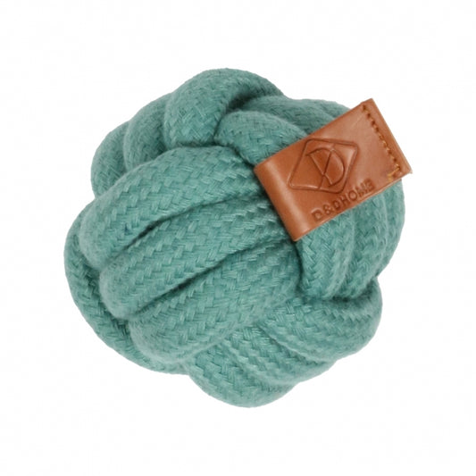 D&D HOME Hundespielzeug Skip – Robuster Knotenball aus 100 % Baumwolle, Blau, 6 cm