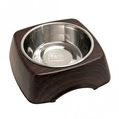Karlie Flamingo Napf Kulho Wood – Futter- und Wassernapf mit Holzoptik, 350 ml