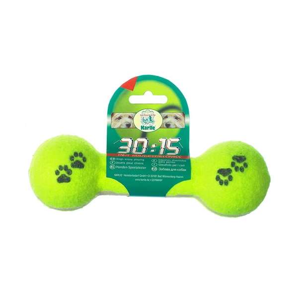 Karlie Tennis Hantel 30:15 – Hundespielzeug für Apportier-, Wurf- und Zerrspiele, 20 cm
