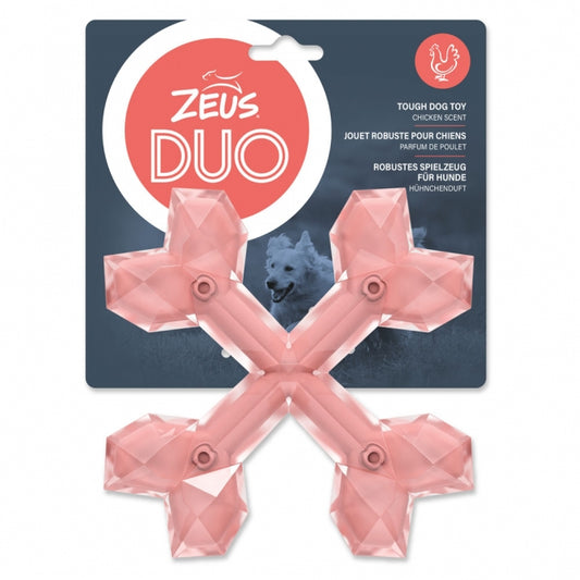 Zeus DUO Gekreuzter Knochen – Robustes Kauspielzeug mit Hühnchenduft, ca. 15 cm