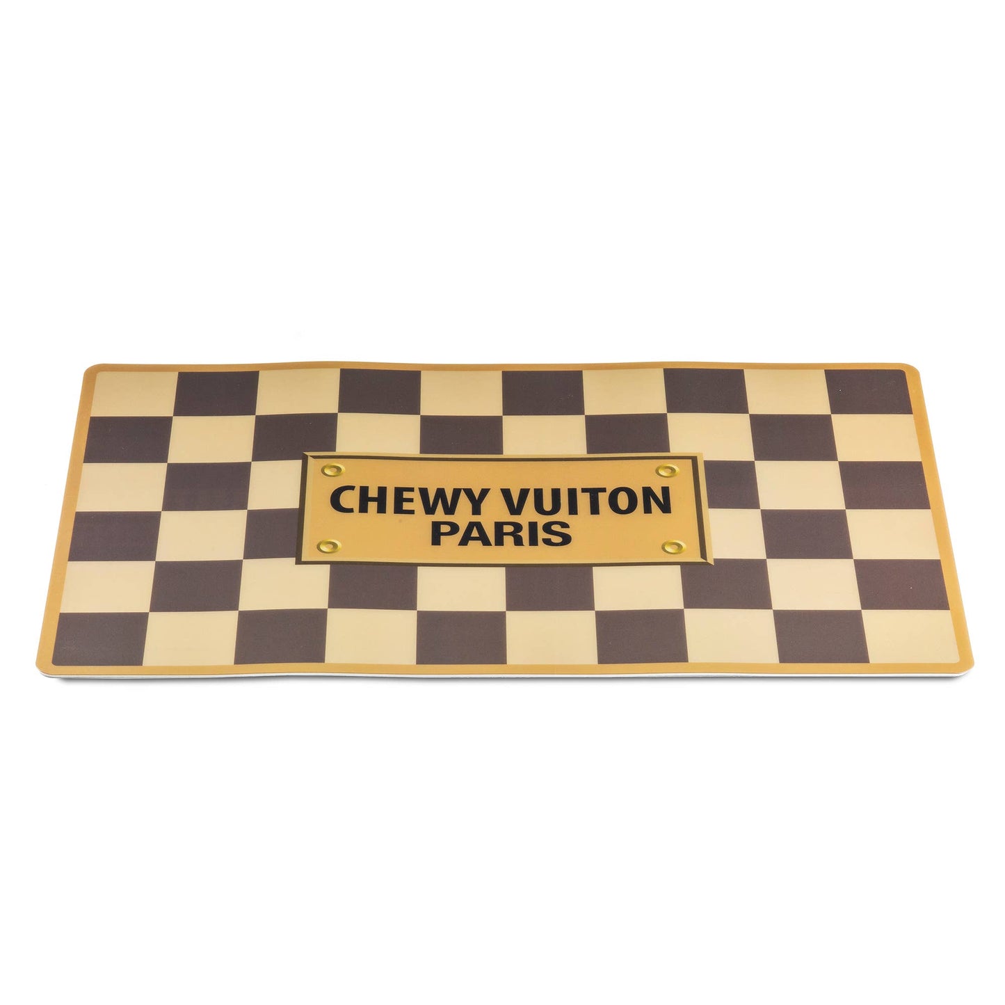 Checker Chewy Vuiton Tischset – Stilvolle Unterlage für Hundenäpfe
