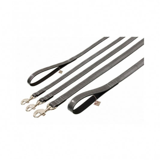 Karlie Buffalo Ultra Leine Black & White – Wasserabweisendes Büffelleder mit Aluminium-Karabiner